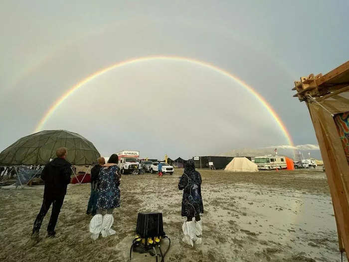 Despite the setbacks, a double rainbow shone over Black Rock City on Saturday.