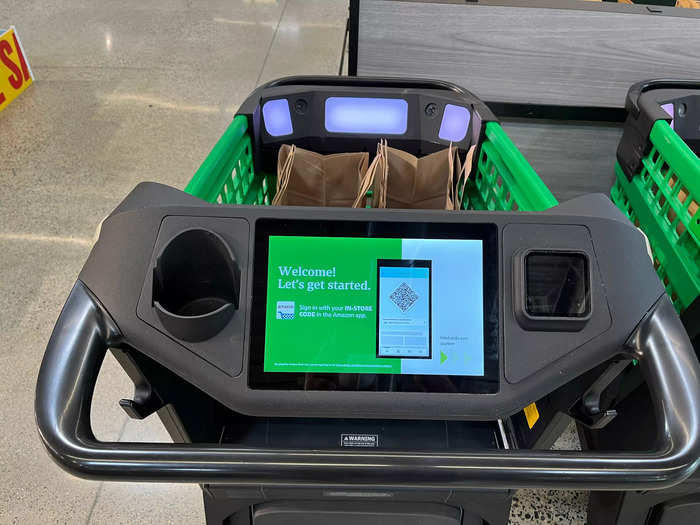 Dash carts require you to log in using a QR code from the Amazon app.