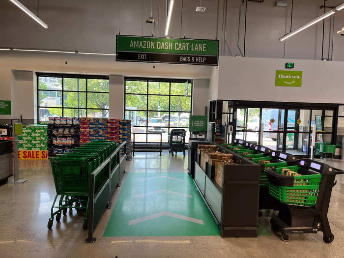 Next to the produce selection was a lane for those using Amazon