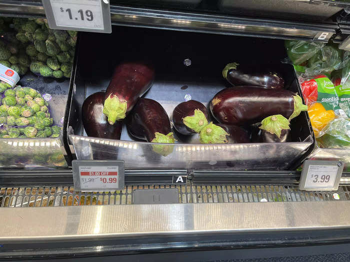 I picked up an eggplant after being tempted by the price cut.