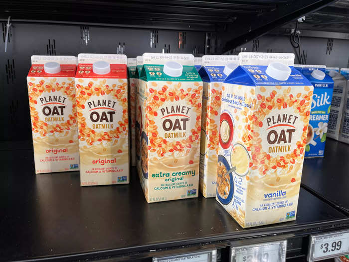 I found a few different kinds of oat milk and made my choice.