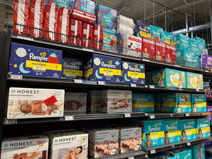 Other parts of the store were better-stocked, such as the baby diaper section.