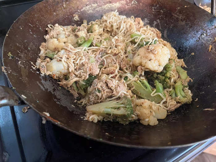 I make a weekly stir-fry to use up leftovers.