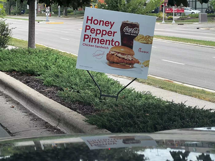 As I pulled into the drive-thru lane, a sign was posted promoting Chick-fil-A