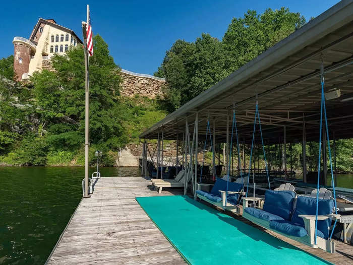 A stairway leads to a boat dock where you