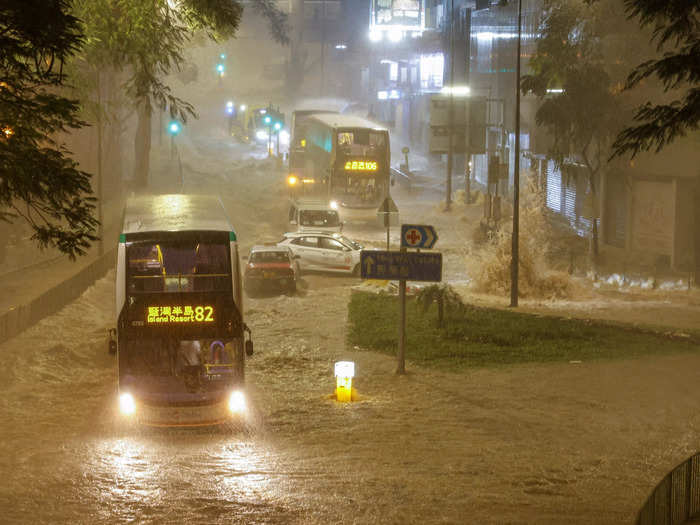 Some areas in Hong Kong saw up to 18 inches of rain that evening.