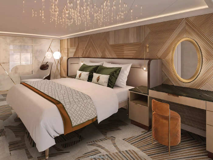 A little over 120 of these accommodations will be interior staterooms.