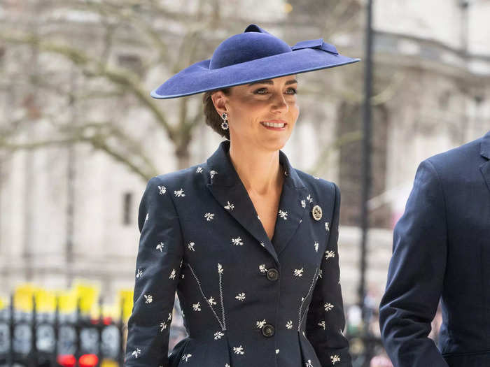For the Commonwealth Day Service in March, Kate wore a printed set with lots of flair.