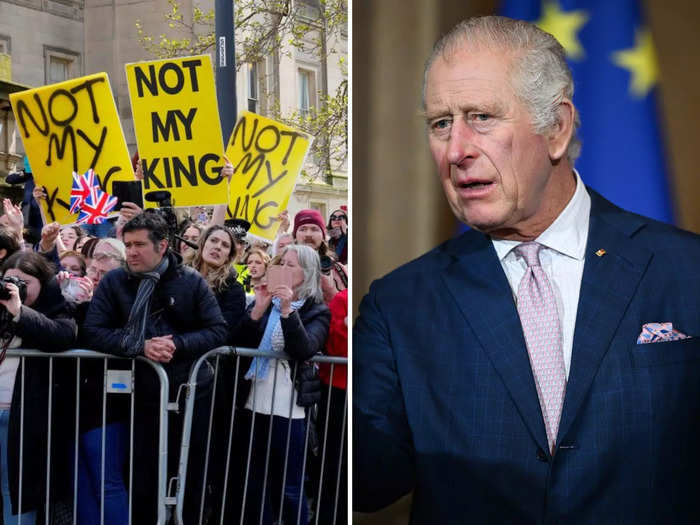 Anti-monarchist protests also appear to have gained traction in the year since Charles took the throne.