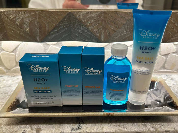 The bathroom included amenities from Disney