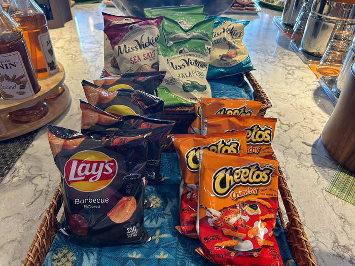 There was a large assortment of grab-and-go options in the lounge.