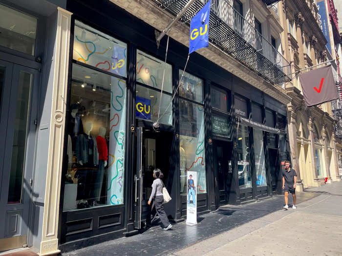The GU store is located at 579 Broadway in Soho.
