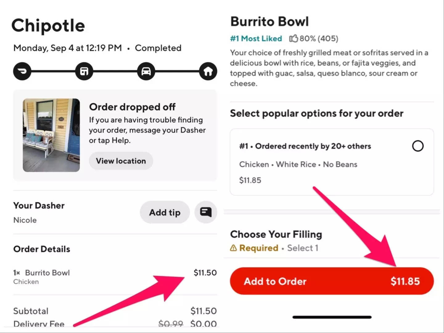Insider found two different prices from two different Chipotle restaurants for the same meal on DoorDash 