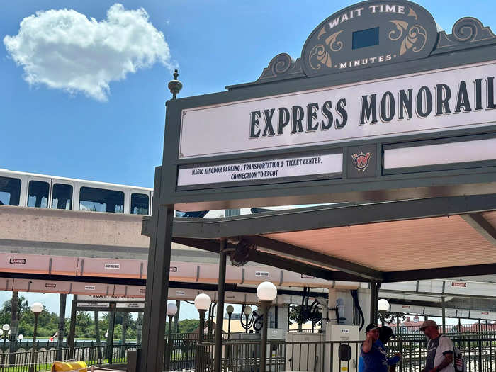 We used the monorail to get from Magic Kingdom to Epcot.