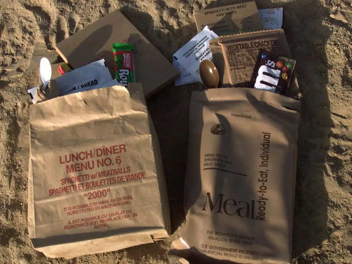 Across the border in Canada, soldiers are fed MREs with options including salmon or couscous for vegetarians.