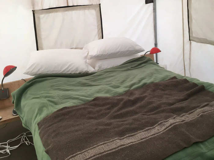 My safari tent had soft bedding and a heated mattress pad.