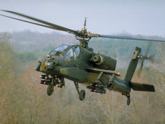 Apache helicopters are fitted with an M230 30-mm cannon, Hydra-70 2.75-inch rockets, and Hellfire missiles.