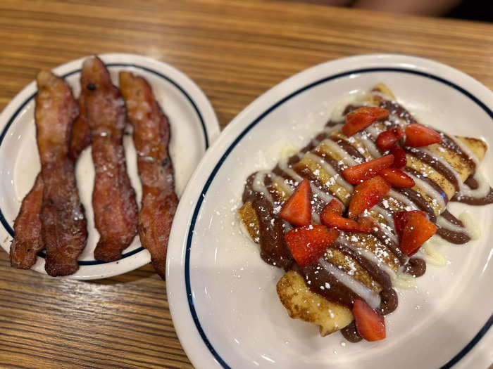 My daughter ordered crepes with fresh strawberries.