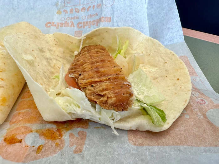 The classic chicken wrap was bland. Nothing special.