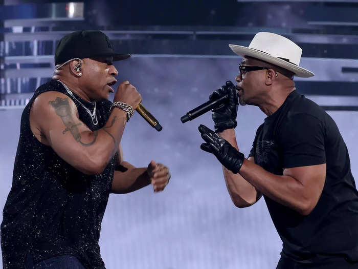 LL Cool J and DMC performed together as part of the 50th anniversary of hip-hop celebration.