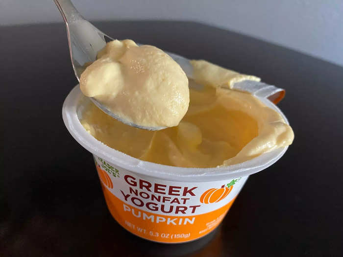 The pumpkin yogurt was one of my least favorite items of this taste test.