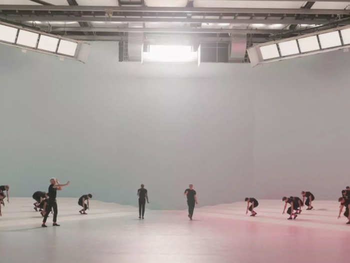 The scene was filmed on a giant soundstage.