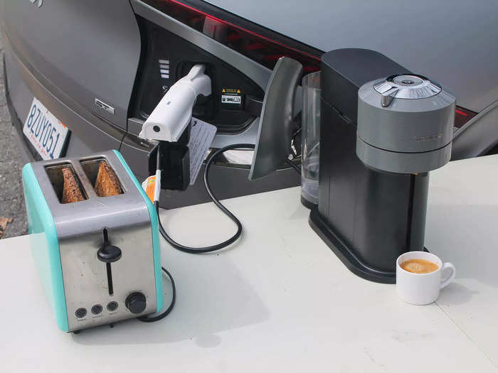 All offer bidirectional charging capability, meaning you can plug in your computer, microwave, or anything else into the car