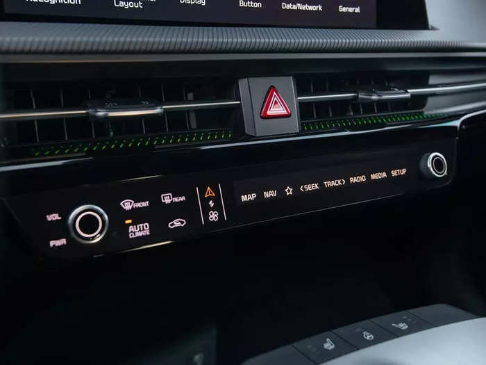 One of the coolest parts of the EV6 is this control panel that changes functions with the tap of a button.