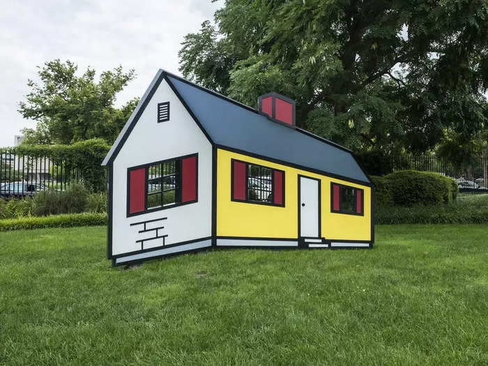 Is this house bending toward or away from you? Or is it just a cartoon?