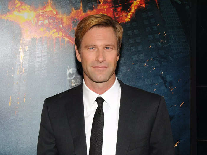 Aaron Eckhart cleaned up nicely for the premiere.
