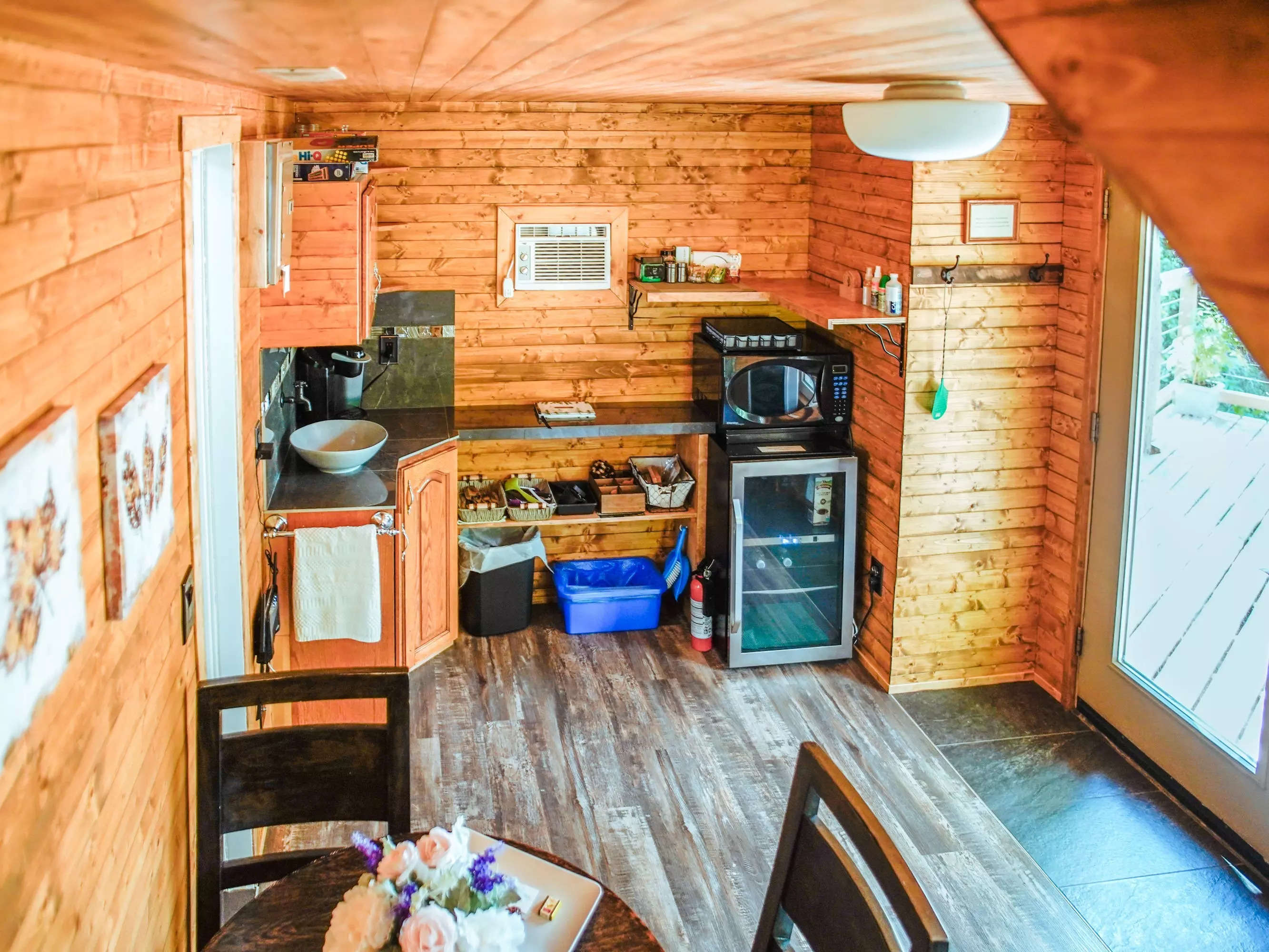 Inside the treehouse kitchen