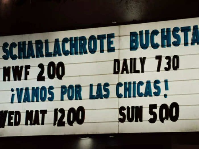 Olive buys a ticket to see "Der Scharlachrote Buchstabe" at the Ojai Playhouse.