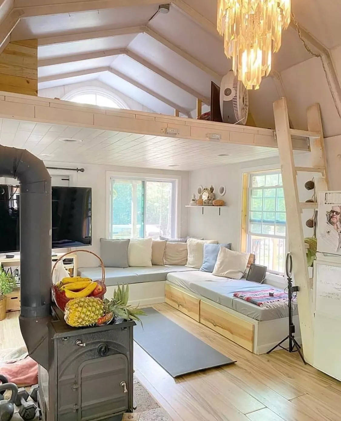 the inside of a tiny home