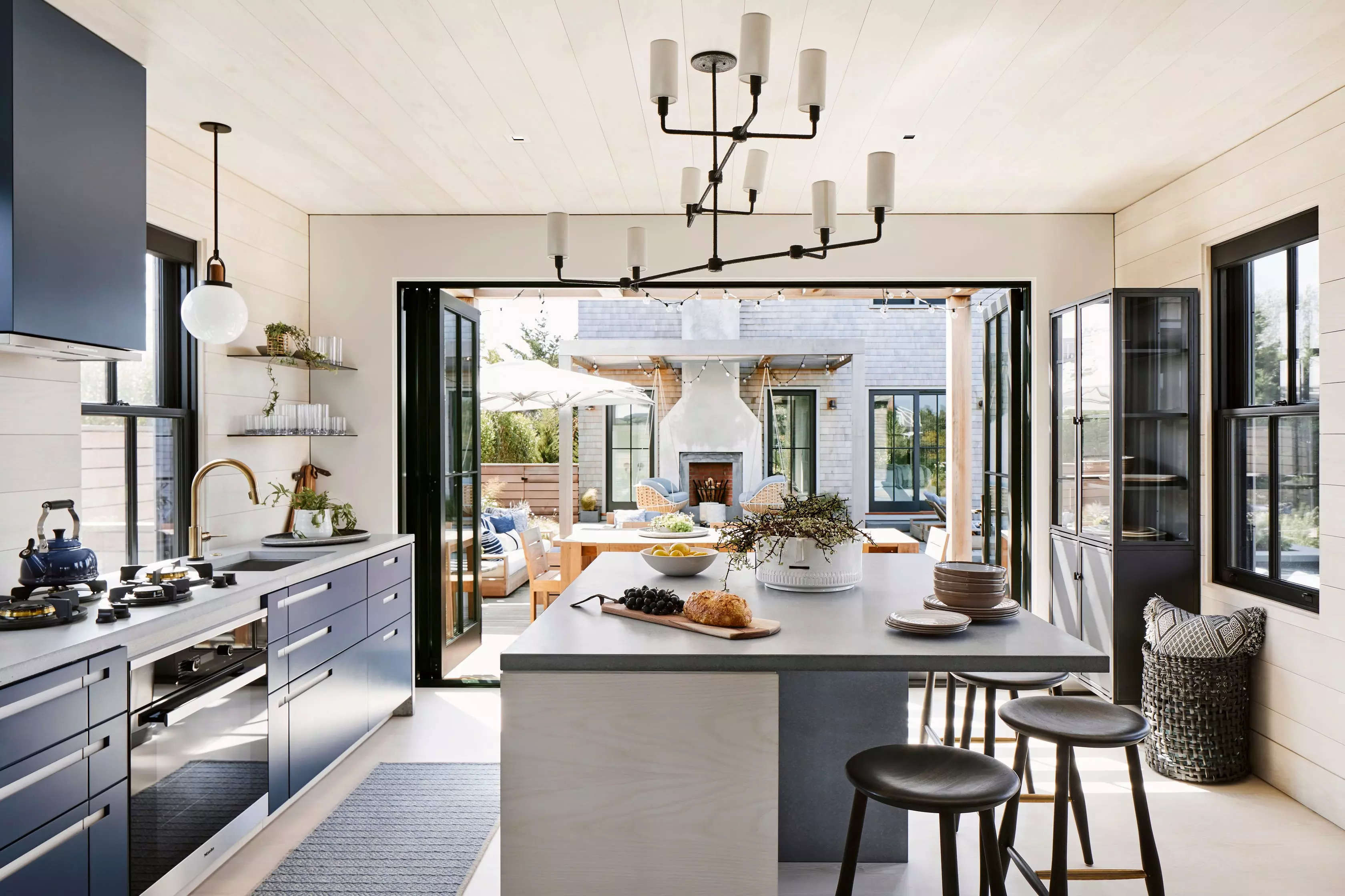 Kitchen that opens to patio