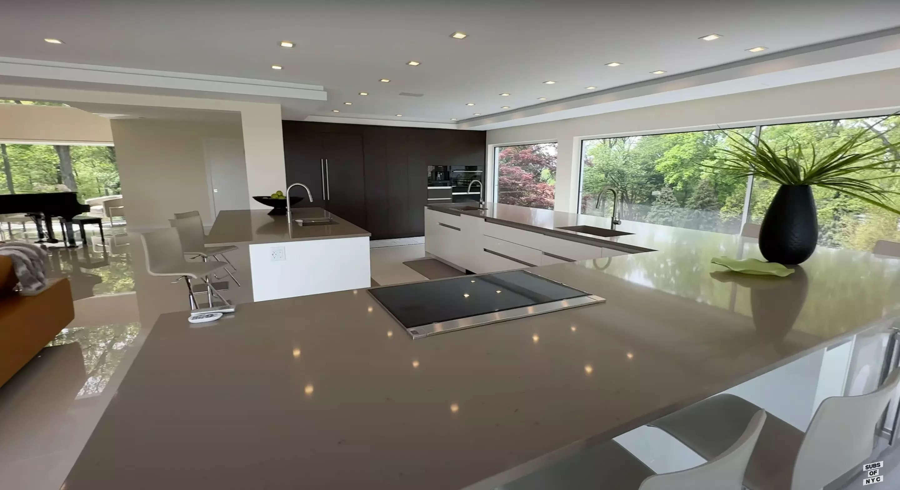 A modern, spacious kitchen.