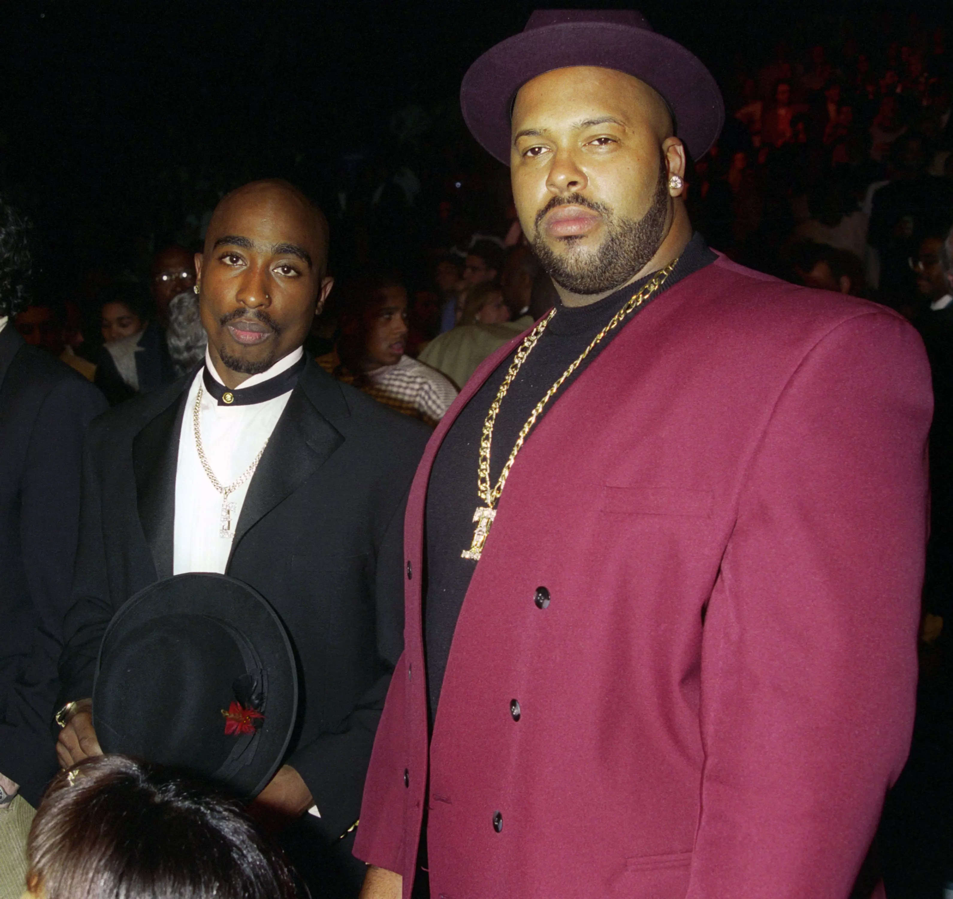 Tupac Shakur and Marion "Suge" Knight at the MGM Grand in Las Vegas several months before the rapper