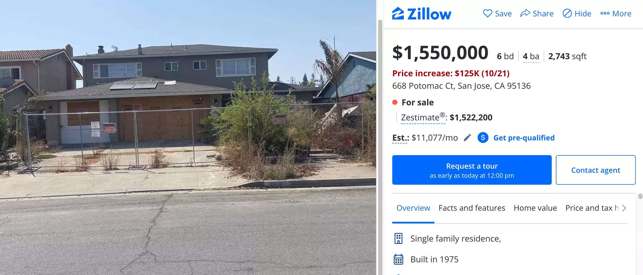 A screenshot of a home on Zillow.