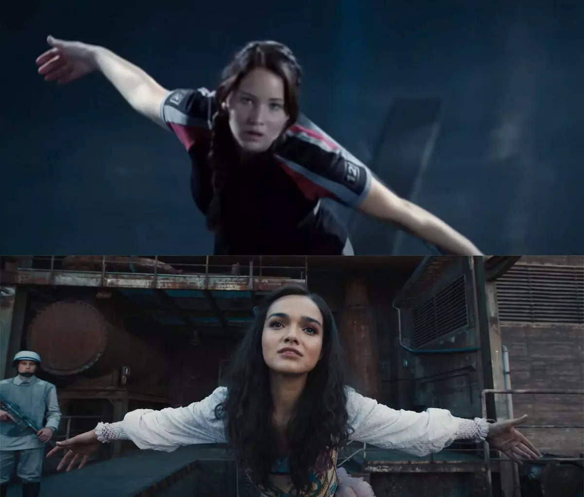 Katniss Everdeen and Lucy Gray Baird in "The Hunger Games" franchise
