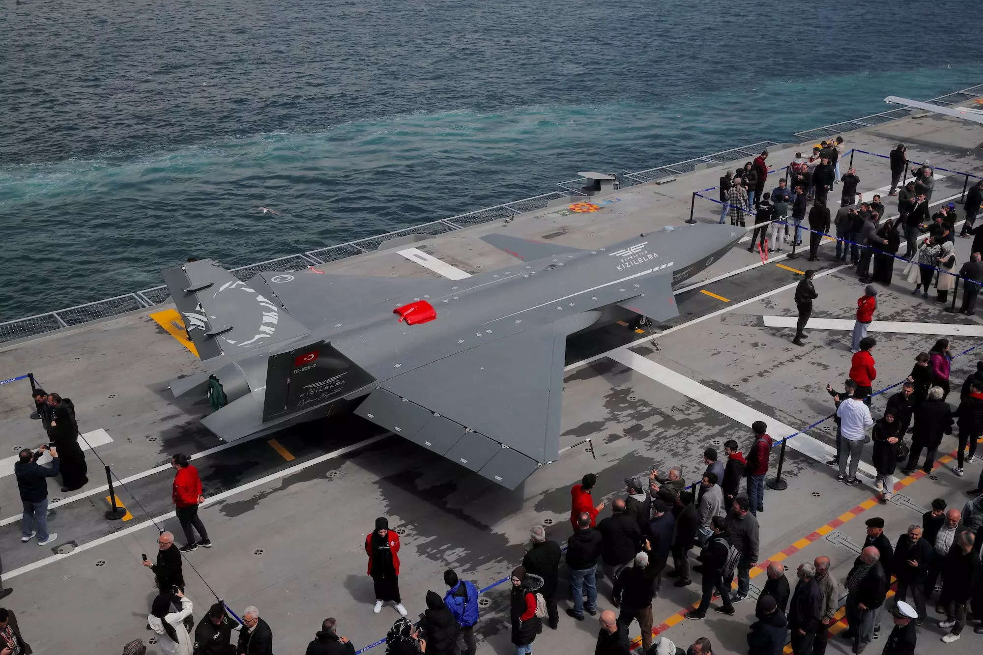Turkey amphibious assault ship TCG Anadolu Kizilelma drone