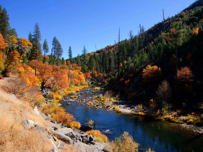 On the way to Lake Tahoe, spot the spectacular natural views.