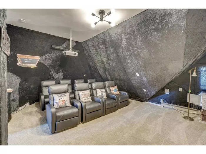 The property comes with a private movie theatre.