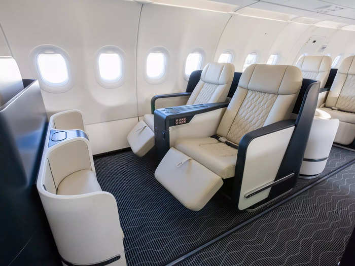 Unlike a typical commercial flight, this jet can seat up to 52 guests.