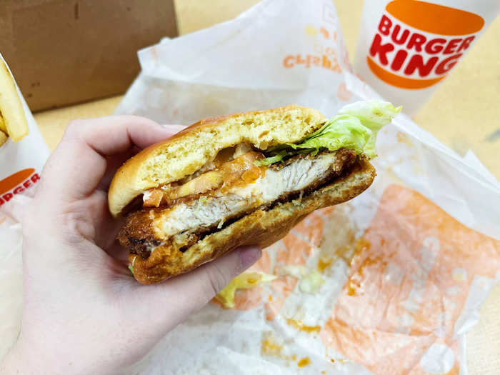 I loved the flavor and texture of the chicken sandwich. The breading was spicy but with a honey-like sweetness that balanced the flavor.