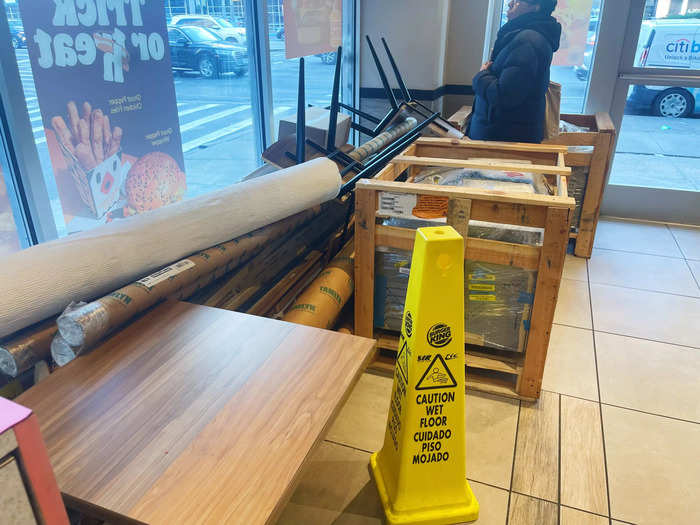 When I walked in, I thought the restaurant looked like it was preparing for construction. Otherwise, the restaurant was pretty clean and tidy, except for the occasional scrap of straw wrapper on the floor.