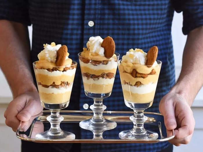 Skip the pumpkin pie and do pumpkin-mousse parfaits.