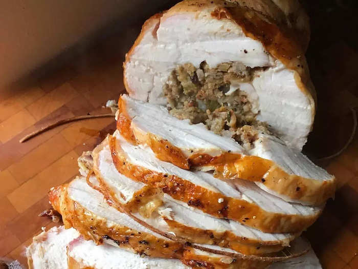 Making a turkey roulade is a good alternative to carving a whole bird. 