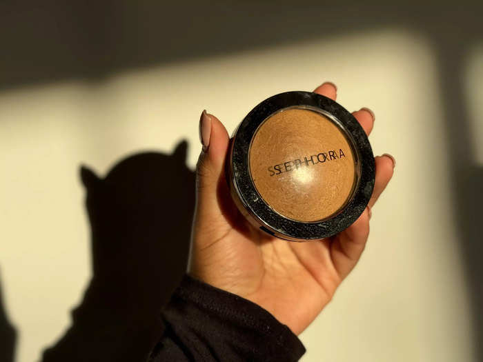 When I need lightweight coverage, I use the Sephora Collection Microsmooth powder foundation.