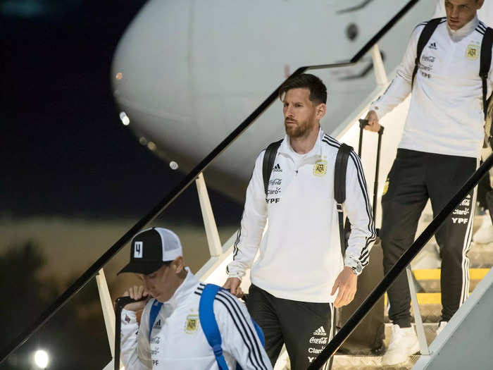 To get around the world, Messi flies in his $15 million private jet.