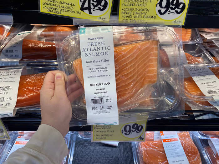 I buy Norwegian farm-raised salmon for a kick of healthy fats and protein.