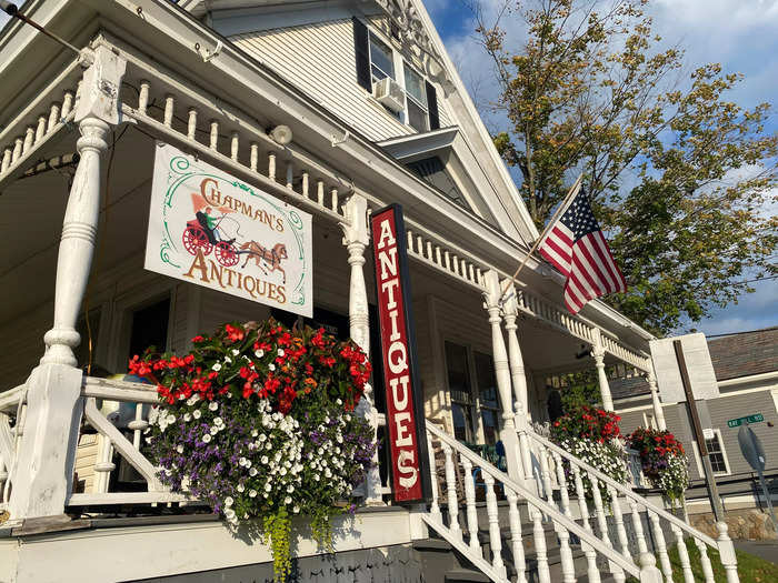 An antique store is a prominent feature of our downtown area.